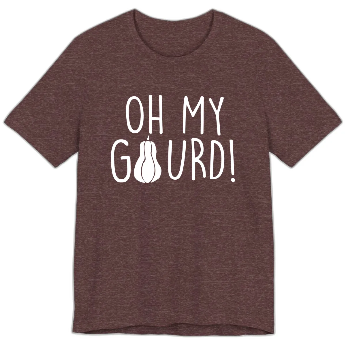 Oh My Gourd Thanksgiving Pun Design Premium T-Shirt in Heather Maroon